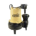 K2 Pumps 1/2 HP Cast Iron Sewage Pump with Piggyback Vertical Switch SWW05001VPK